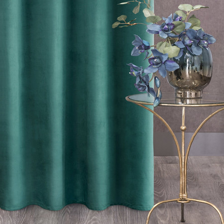 ZASŁONA GOTOWA D91 ROSA NA TAŚMIE 135 X 300 CM CIEMNOTURKUSOWY