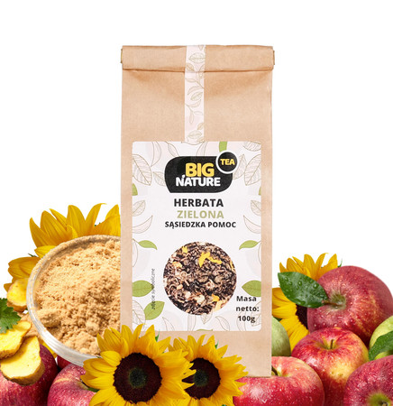 Big Nature Herbata Zielona Sąsiedzka Pomoc 100 g