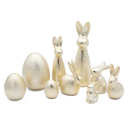 Ozdoba Wielkanocna, Figurka ceramiczna, kolor szampański, rozmiar 5 x 6 x 7 cm