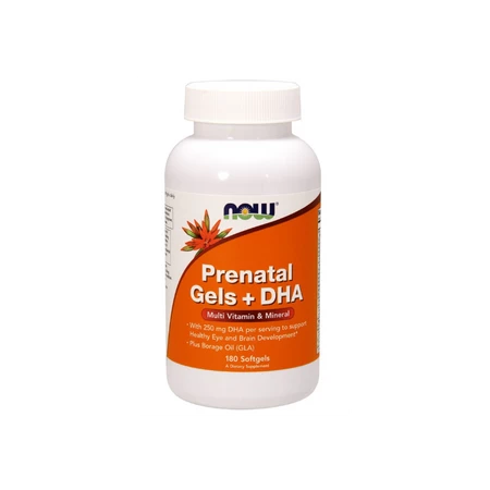 Now Foods Prenatal Gels + DHA - Witaminy i Minerały Prenatalne + DHA 180 kaps.