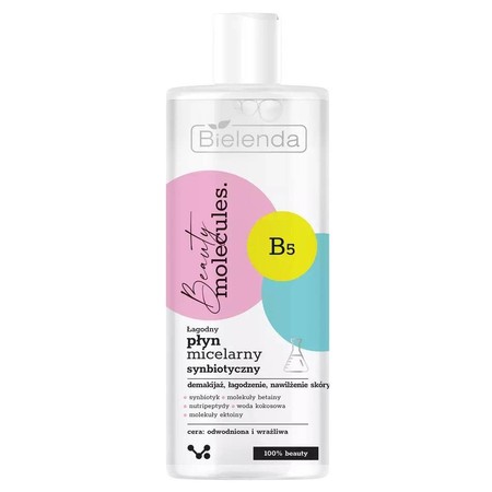 Bielenda Beauty Molecules.Łagodny Płyn micelarny synbiotyczny - do cery wrażliwej i odwodnionej  500ml