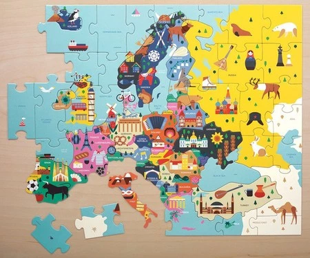 Mudpuppy Puzzle Mapa Europy z elementami w kształcie państw 5+