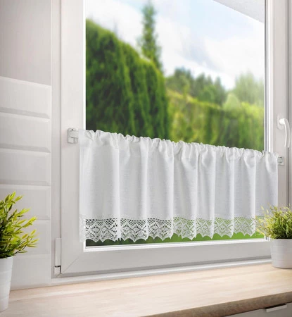 FIRANA GOTOWA CLARIE NA TAŚMIE 150 X 30 CM BIAŁY