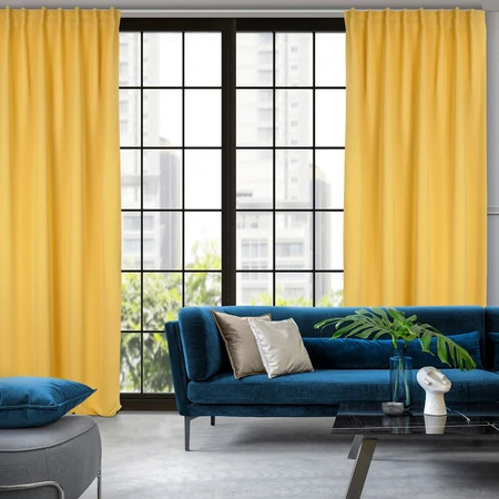 ZASŁONA GOTOWA MILAN NA TAŚMIE 140 X 300 CM MUSZTARDOWY