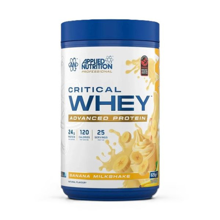 Applied Nutrition Critical Whey odżywka białkowa koncentrat + izolat + hydrolizat 825g smak shake bananowy