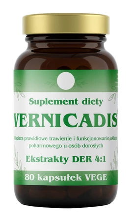 VERNICADIS ekstrakty DER 4:1 na wsparcie układu pokarmowego 80 kaps. vege
