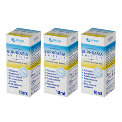 Zestaw: 3x Nexon Euphrasia Świetlik Łagodzące Krople Do Oczu 10ml