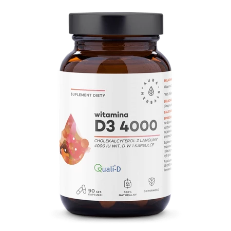 Aura Herbals Witamina D3 4000 90 k z lanoliny