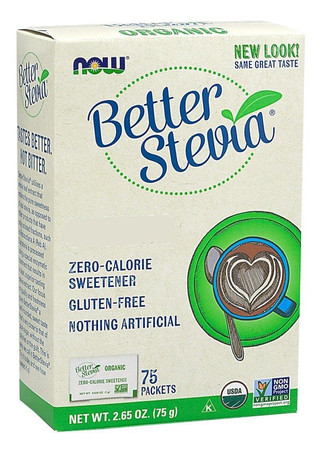 NOW FOODS BetterStevia Packets Organic Słodzik bez Kalorii 75 saszetek