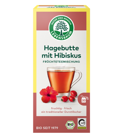 HERBATKA DZIKA RÓŻA Z HIBISKUSEM BIO (20 x 2,5 g) 50 g - LEBENSBAUM