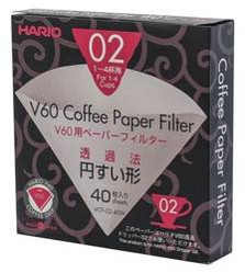 FILTRY PAPIEROWE DO DRIPPERA V60-02 (40 szt.) - HARIO