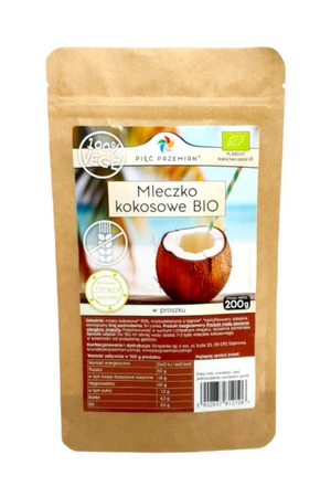 PIĘĆ PRZEMIAN Mleczko kokosowe w proszku BIO 200g