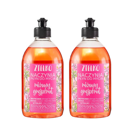 Zestaw: 2x Zielko - Naczynia płyn do mycia naczyń Różowy Grejpfrut 500ml