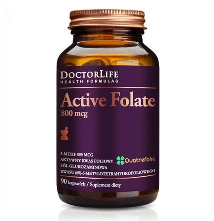 Doctor Life Active Folate aktywny kwas foliowy 800mcg 90 kaps.