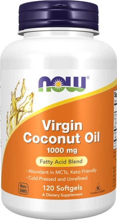 NOW FOODS Virgin Coconut Oil - Olej kokosowy 1000 mg (120 kaps.)