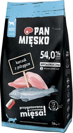 PAN MIĘSKO Kurczak z Pstrągiem dla kota S 1,6kg