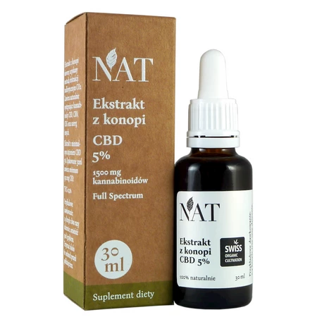 NAT Olejek - ekstrakt z konopi 5% CBD 30ml (XL)