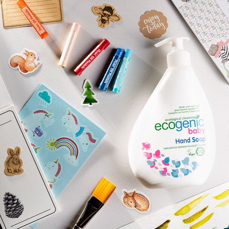 Ecogenic Baby, Mydło do rąk w płynie dla dzieci z pompką, bezzapachowe, 500 ml