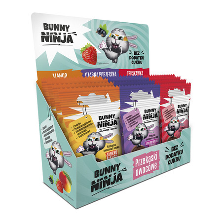 ZESTAW BUNNY ROLKA MIX 3X6SZT 6xjabł/mal/porz 6xjabł/trus/ban 6xjabł/mango