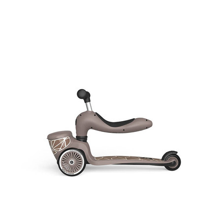 SCOOTANDRIDE Highwaykick 1 Lifestyle 2w1 Jeździk i hulajnoga z zamykanym schowkiem 1-5 lat Brown Lines