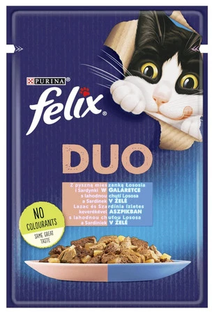 PURINA FELIX DUO Łosoś Sardynki 85g