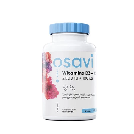 OSAVI Witamina D3 + K2, 2000 IU + 100 mcg (120 kaps.)
