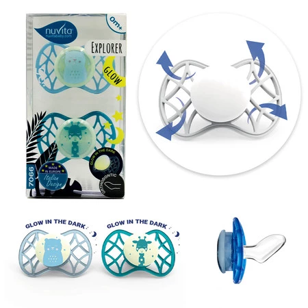 Nuvita, Zestaw 2xSmoczek ortodontyczny 0m+ chłopcy