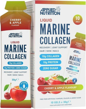 Applied Nutrition Liquid Marine Collagen Płynny Kolagen Morski 10 x 30g smak wiśnia jabłko