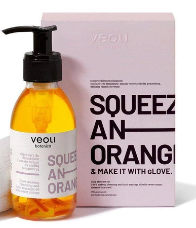 Veoli - Olejek 2w1 do demakijażu i masażu twarzy z kawałkami pomarańczy - 132,7 g