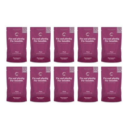 Zestaw 10x HERRMANN'S Selection Sensitive Dog Pferd - konina z cukinią i batatami (150g)