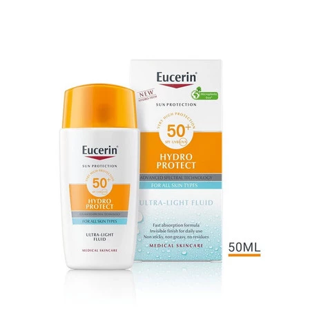 EUCERIN HYDRO PROTECT SPF 50+ ULTRALEKKI NAWILŻJĄCY FLUID OCHRONNY 50ML
