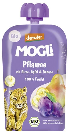 Mogli MUS ŚLIWKA - GRUSZKA - JABŁKO - BANAN BEZ DODATKU CUKRÓW OD 1 ROKU DEMETER BIO 100 g - MOGLI