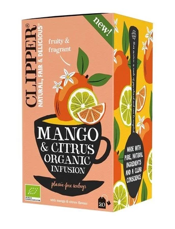 CLIPPER HERBATKA O SMAKU MANGO I OWOCÓW CYTRUSOWYCH BIO (20 x 1,8 g) 36 g