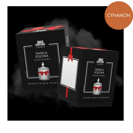 Świeca sojowa o zapachu CYNAMON 240g PREZENTOWA