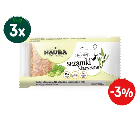 Zestaw: 3x Sezamki bez cukru 27 g