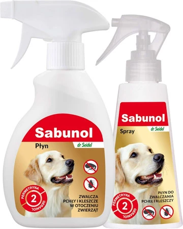 SABUNOL Spray do zwalczania pcheł kleszczy u psa 100ml
