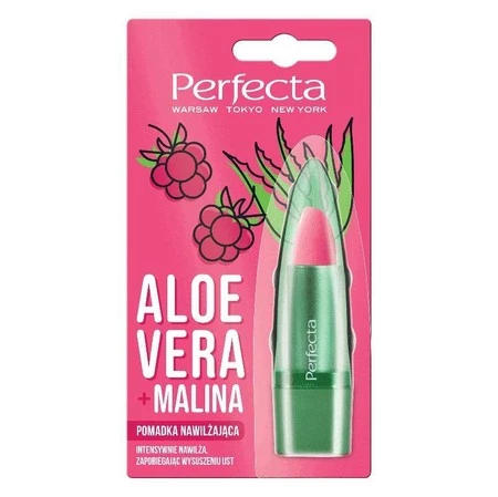 Aloe Vera nawilżająca pomadka do ust z aloesem i maliną 5g