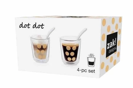 Zak! - Zestaw 2 szklanek 75ml z łyżeczkami, złoty