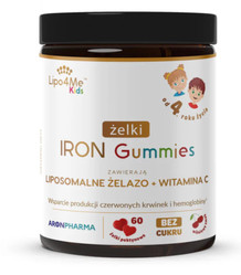 Aronpharma Lipo 4Me® IRON Gummies żelazo liposomalne witamina C 60 żelek smak wiśnia