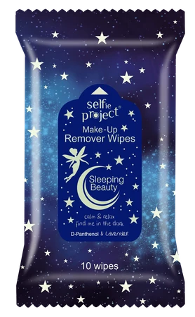 Zestaw 2x Selfie Project, Sleeping Beauty Make-up Remover Wipes, 10 szt.
