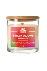 Big Nature Świeca sojowa o zap. Truskawka, Malina i Róża 155g