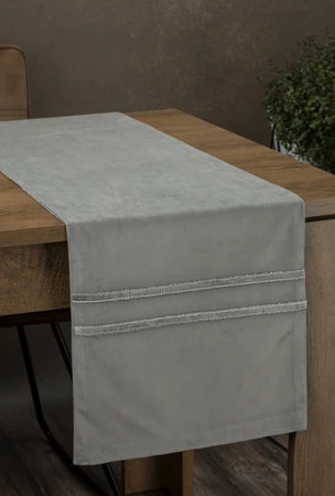 Obrus Glen 3 35 x 140 cm, Srebrny