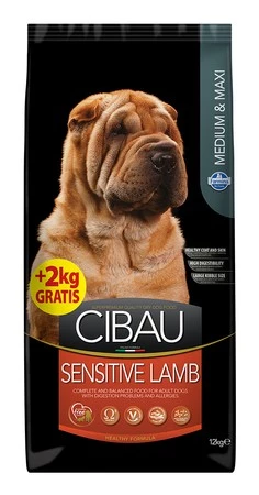 CIBAU Sensitive Lamb Medium/Maxi  Karma Sucha dla Psów z Wrażliwym Żołądkiem12kg + 2kg