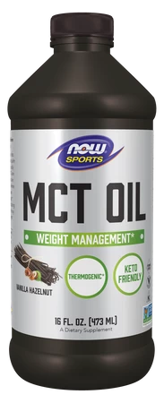 NOW FOODS MCT Oil - Olej MCT - smak Vanilla hazelnut (473 ml)