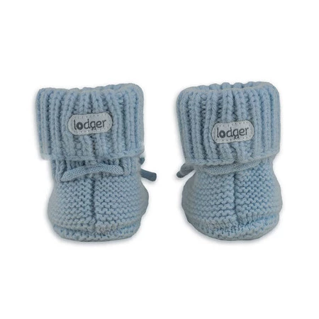 Lodger Buciki niechodki z wełny merino 100% niebieskie Blue Fogg 0-6 m