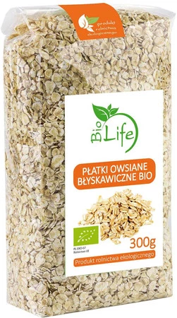 Płatki owsiane błyskawiczne ekologiczne BIO 300 g
