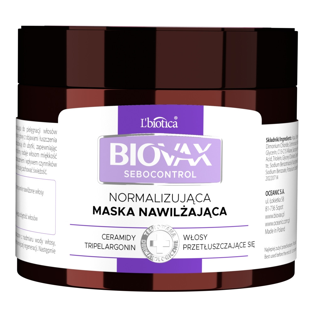 BIOVAX SEBOCONTROL Normalizująca Maska 250ml | Sklep Nabea.pl