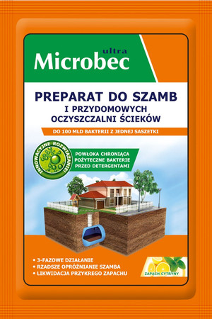 BROS - Microbec ULTRA 25g zapach cytryny - preparat do szamb - 1 szt