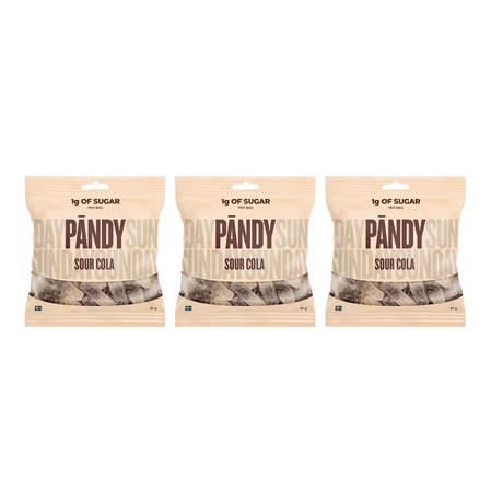 Zestaw: 3x Pandy Żelki Sour smak Cola bez cukru 50 g