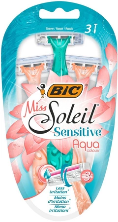 Bic Maszynka do golenia Miss Soleil 3 Sensitive Aqua Colours 1op.-3szt